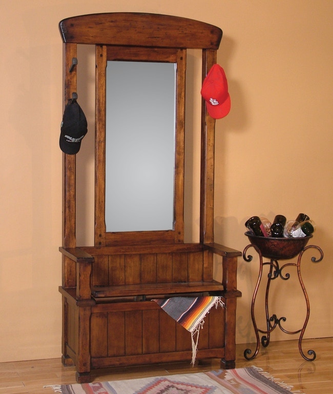 Sunny Design Santa Fe Mirror Back Hall Tree is available in the